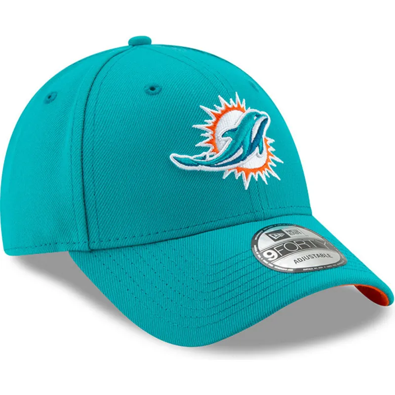 justerbar-bla-kurvet-kasket-9forty-the-league-fra-miami-dolphins-nfl-fra-new-era