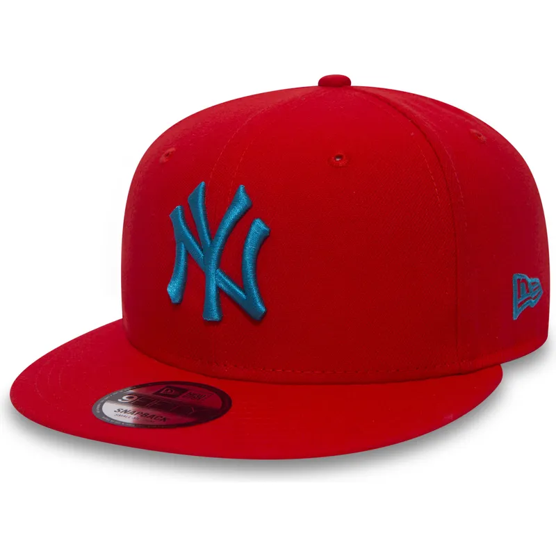 shapka-ploska-chervena-snapbek-9fifty-essential-league-na-new-york-yankees-mlb-ot-new-era