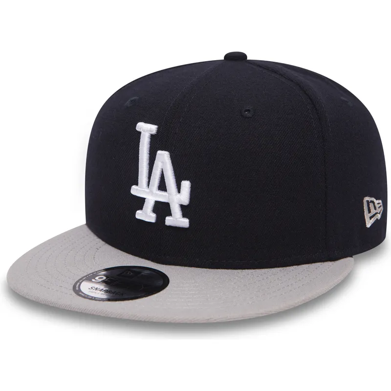 schwarze-snapback-cap-mit-grauem-schirm-9fifty-team-der-los-angeles-dodgers-mlb-von-new-era