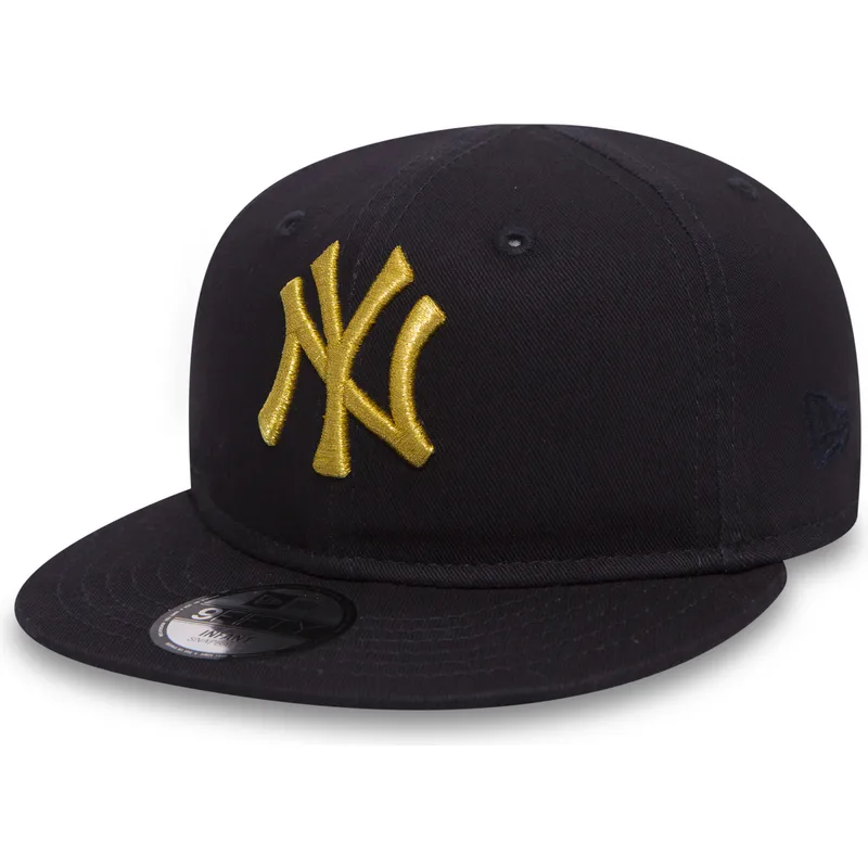 shapka-ploska-cherna-snapbek-za-deca-oro-9fifty-golden-na-new-york-yankees-mlb-ot-new-era