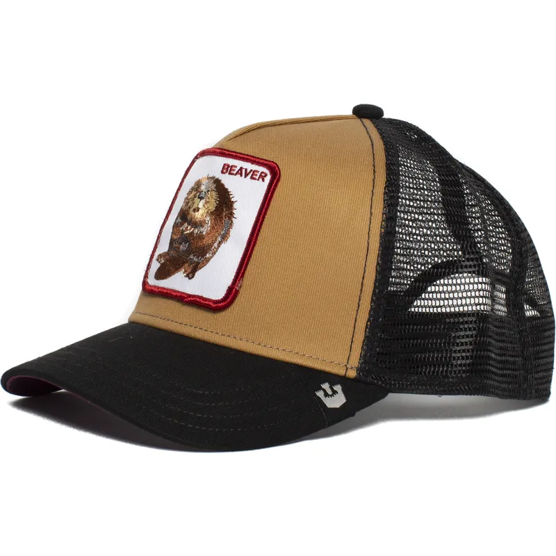 gorra-trucker-marron-y-negra-castor-two-beavers-de-goorin-bros