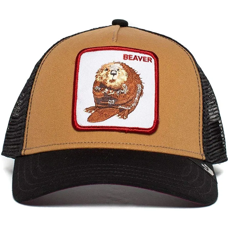 gorra-trucker-marron-y-negra-castor-two-beavers-de-goorin-bros