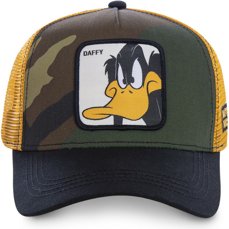 capslab-daffy-duck-daf4-looney-tunes-camouflage-yellow-and-black-trucker-hat
