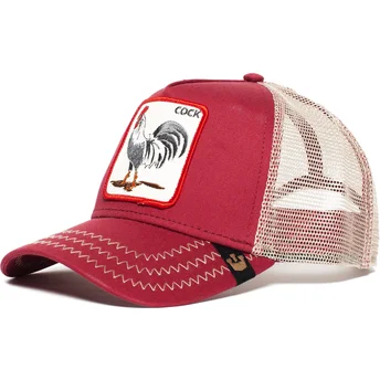 casquette-trucker-rouge-coq-rooster-goorin-bros