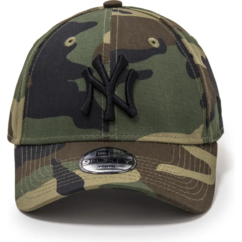 buet-kasket-med-camouflage-justerbar-til-dreng-9forty-league-essential-fra-new-york-yankees-mlb-fra-new-era