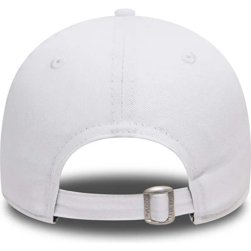 hvid-justerbar-curved-kasket-med-hvidt-logo-9forty-league-essential-fra-new-york-yankees-mlb-fra-new-era