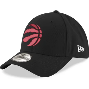 Черна извита шапка с червено лого регулируема 9FORTY The League на Toronto Raptors NBA от New Era