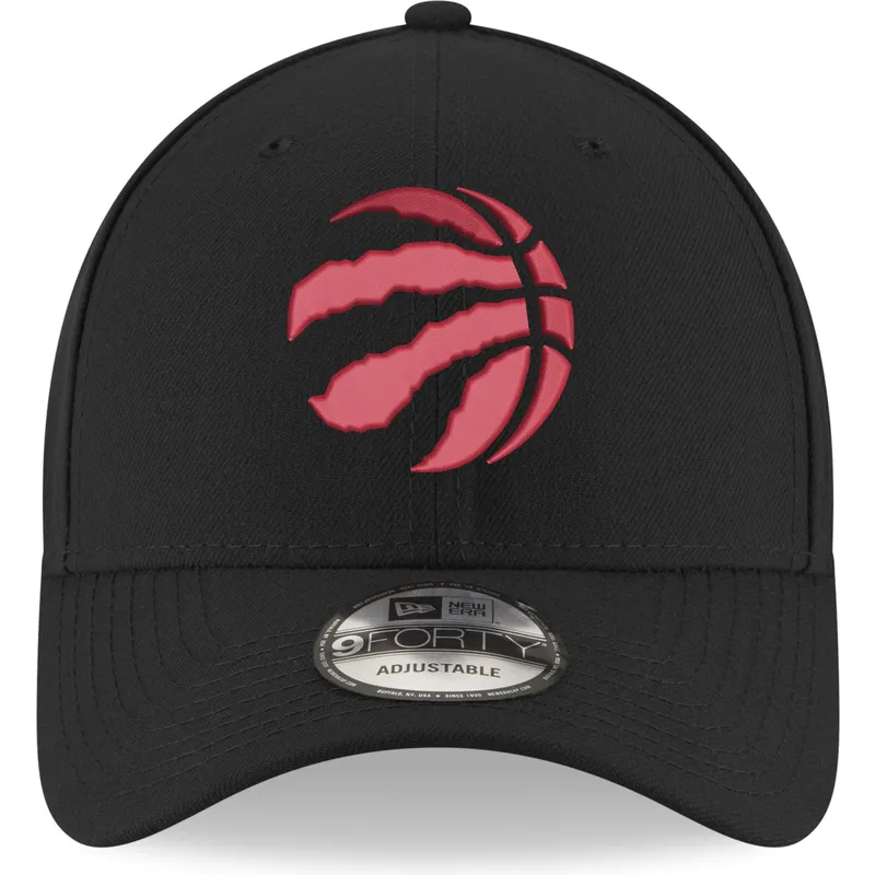 cherna-izvita-shapka-s-cherveno-logo-reguliruema-9forty-the-league-na-toronto-raptors-nba-ot-new-era