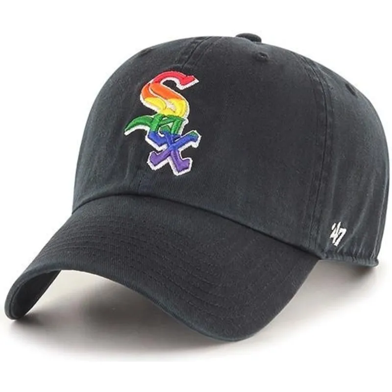 shapka-izvita-cherna-reguliruem-na-chicago-white-sox-mlb-ot-47-brand