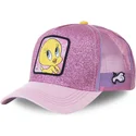 casquette-trucker-rose-a-paillettes-titi-twe4-looney-tunes-capslab