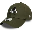verstellbare-grune-9forty-kappe-mit-gebogenem-schirm-minnie-mouse-disney-von-new-era