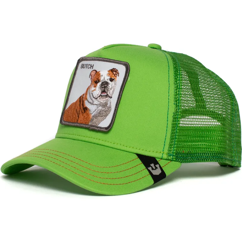 gorra-trucker-verde-perro-bulldog-big-butch-de-goorin-bros
