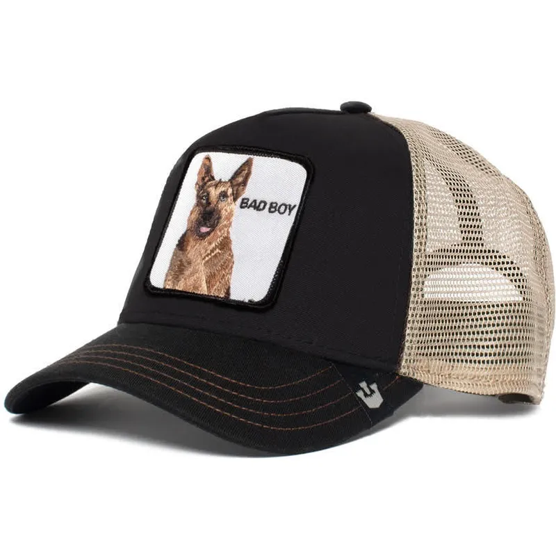 schwarze-und-braune-trucker-kappe-deutscher-schaferhund-bouncer-von-goorin-bros