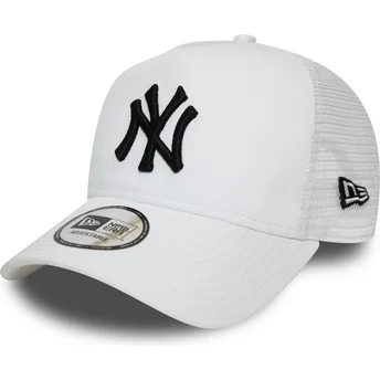 Шапка извита шапка тракер бяла снапбек Essential A Frame на New York Yankees MLB от New Era