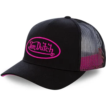 casquette-trucker-noire-avec-logo-rose-neo-pin-von-dutch