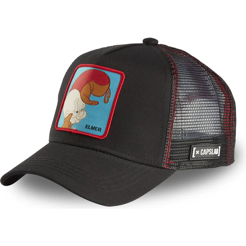 schwarze-trucker-kappe-elmer-fudd-elm2-looney-tunes-von-capslab