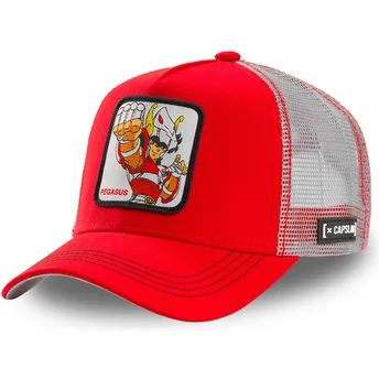 rote-und-weisse-trucker-kappe-seiya-von-pegasus-peg1-saint-seiya-die-ritter-des-zodiac-von-capslab