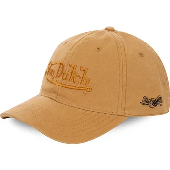 Жълта извита регулируема шапка WHEAT от Von Dutch