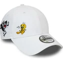 casquette-courbee-blanche-ajustable-9forty-sylvestre-et-titi-looney-tunes-chase-new-era