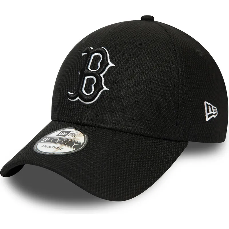 shapka-izvita-cherna-reguliruem-9forty-diamond-era-essential-na-boston-red-sox-mlb-ot-new-era