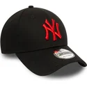 new-era-izvita-kozirka-cherveno-logo-9forty-league-essential-new-york-yankees-mlb-cherna-reguliruema-shapka