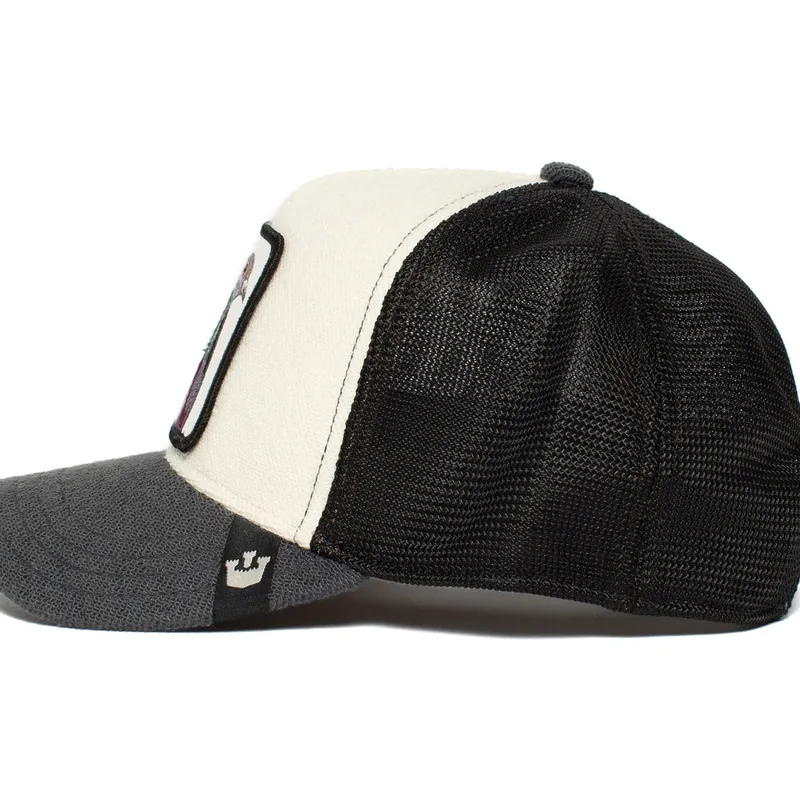 gorra-trucker-blanca-gris-y-negra-paloma-homie-pigeon-de-goorin-bros