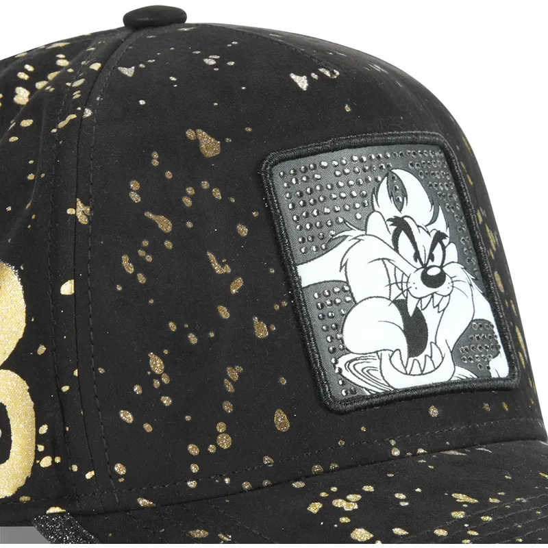 gorra-curva-negra-ajustable-diablo-de-tasmania-tag-taz-looney-tunes-de-capslab