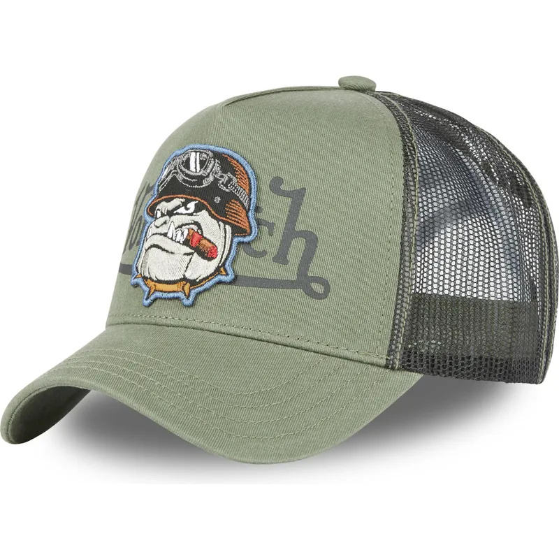 shapka-izvita-traker-zelena-snapbek-bulldog-bull-k-ot-von-dutch