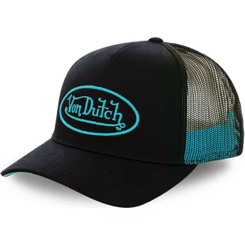 Von Dutch Cyan Logo NEO CYA Black Trucker Hat