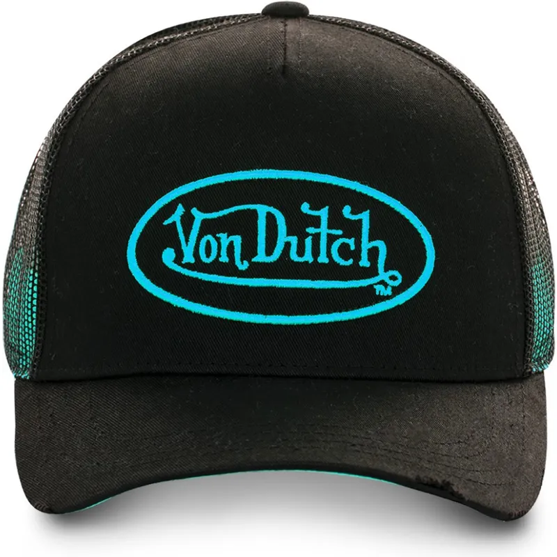 schwarze-trucker-kappe-mit-cyanfarbenem-neo-cya-logo-von-von-dutch