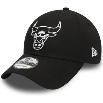 New Era Извита Козирка Бяло Лого 9FORTY League Essential Chicago Bulls NBA Черна Регулируема Шапка
