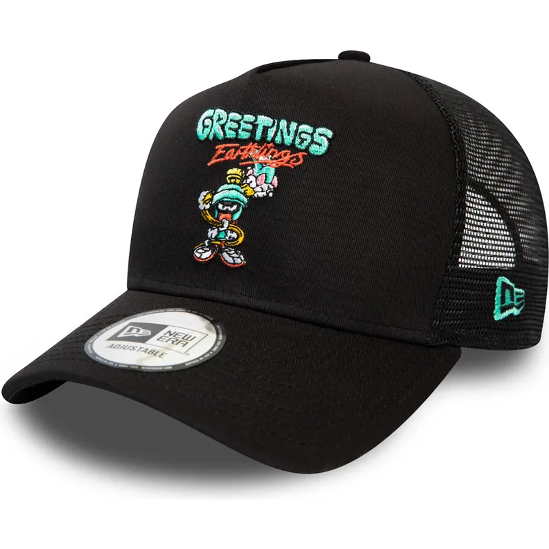 gorra-trucker-negra-character-a-frame-marvin-el-marciano-looney-tunes-de-new-era