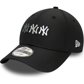 shapka-izvita-cherna-reguliruem-9forty-stack-na-new-york-yankees-mlb-ot-new-era