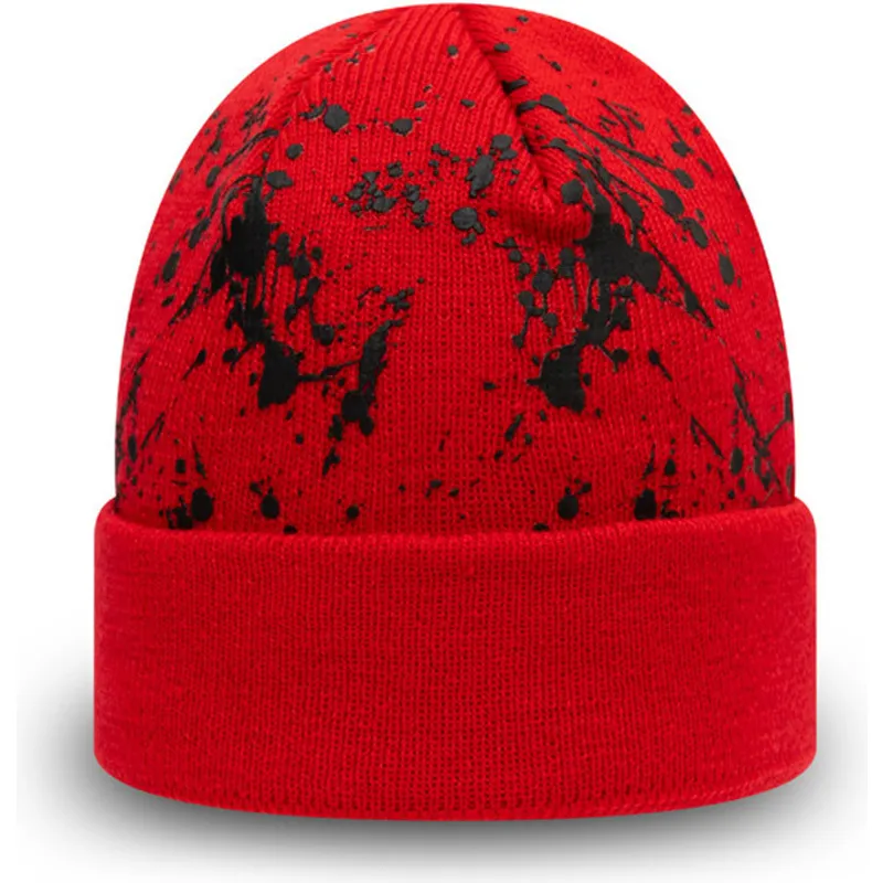 shapka-chervena-za-deca-cuff-knit-paint-splat-ot-new-era shapka-chervena-za-deca-cuff-knit-paint-splat-ot-new-era