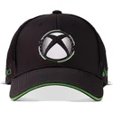 schwarze-verstellbare-kappe-mit-gebogenem-schirm-xbox-white-dots-symbol-microsoft-von-difuzed