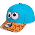 snapback-kappe-mit-gebogenem-schirm-in-blau-und-braun-krumelmonster-aus-der-sesamstrasse-von-difuzed