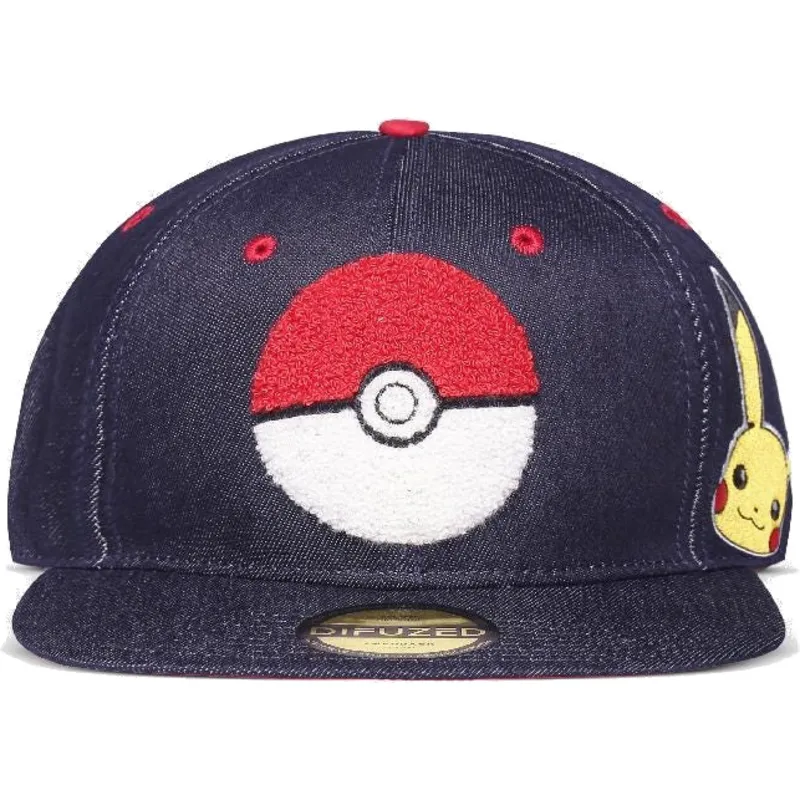 blaue-jeans-flatcap-snapback-poke-ball-pikachu-pokemon-von-difuzed