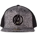 graue-und-schwarze-flache-snapback-kappe-metal-avengers-logo-marvel-comics-von-difuzed