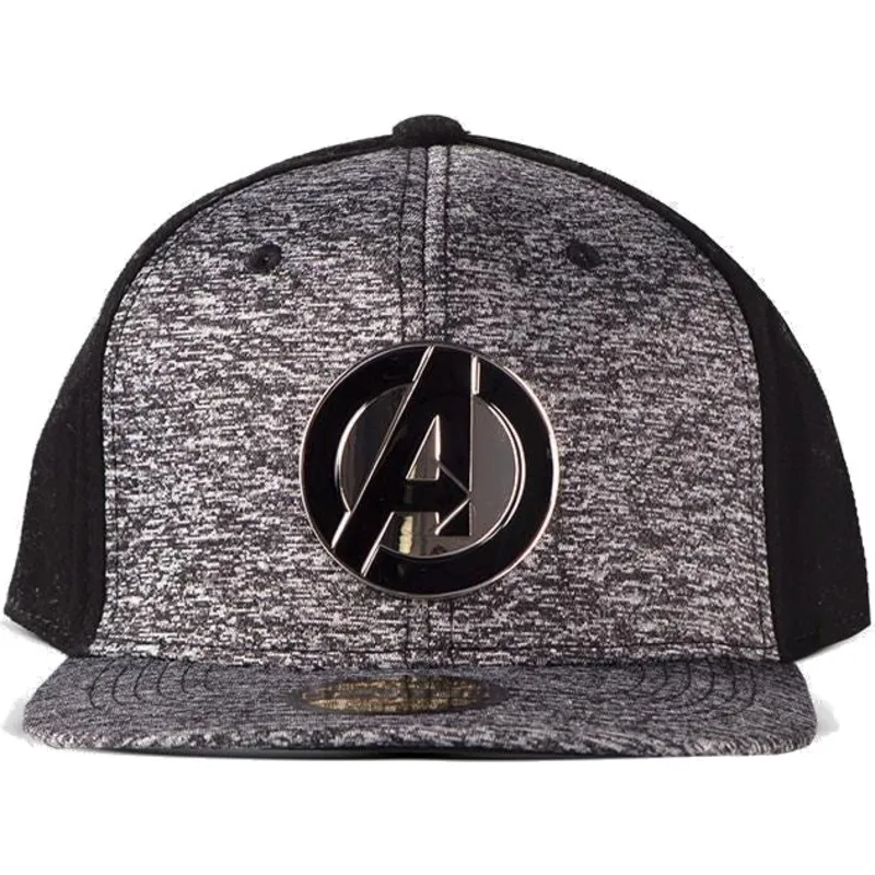shapka-ploska-siv-snapbek-metal-avengers-ot-difuzed