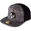graue-und-schwarze-snapback-kappe-mit-flachem-schirm-und-metal-avengers-logo-von-marvel-comics-von-difuzed