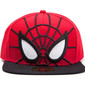 Gorra plana roja y negra snapback Spider-Man 3D Mesh Eyes Marvel Comics de Difuzed