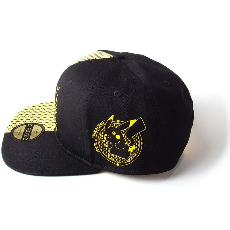 schwarze-und-gelbe-flache-snapback-kappe-pikachu-block-pokemon-von-difuzed