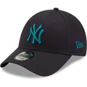 new-era-9forty-league-essential-new-york-yankees-mlb-verstellbare-marineblaue-kappe-mit-blauem-logo