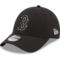 boston-red-sox-mlb-9forty-verstellbare-schwarze-und-silberne-kappe-mit-gebogenem-schirm-von-new-era