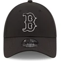 boston-red-sox-mlb-9forty-verstellbare-schwarze-und-silberne-kappe-mit-gebogenem-schirm-von-new-era