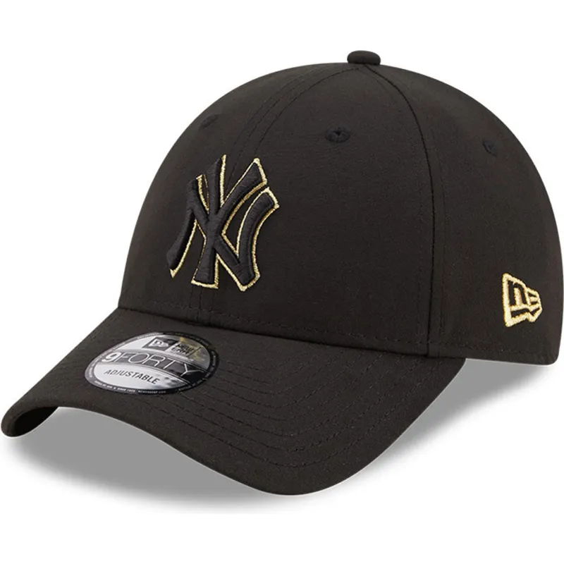 shapka-izvita-cherna-reguliruem-9forty-black-and-gold-na-new-york-yankees-mlb-ot-new-era
