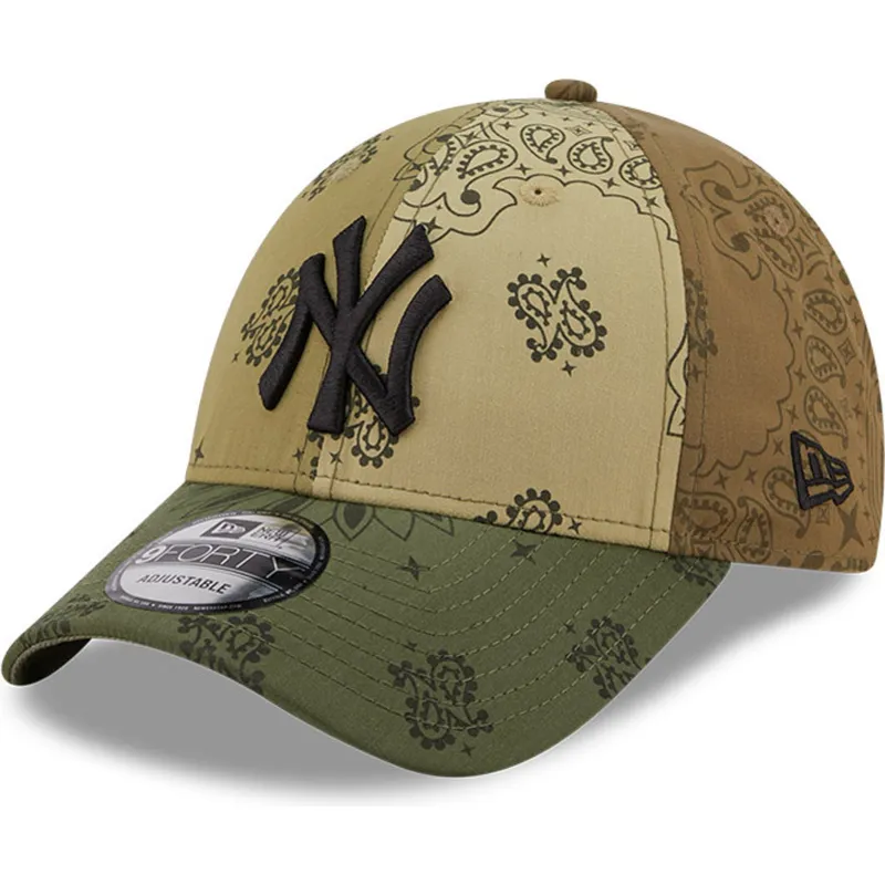 shapka-izvita-zelena-reguliruem-9forty-paisley-print-na-new-york-yankees-mlb-ot-new-era