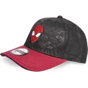 schwarze-und-rote-snapback-kappe-mit-gebogenem-schirm-fur-jungen-spider-man-marvel-comics-von-difuzed