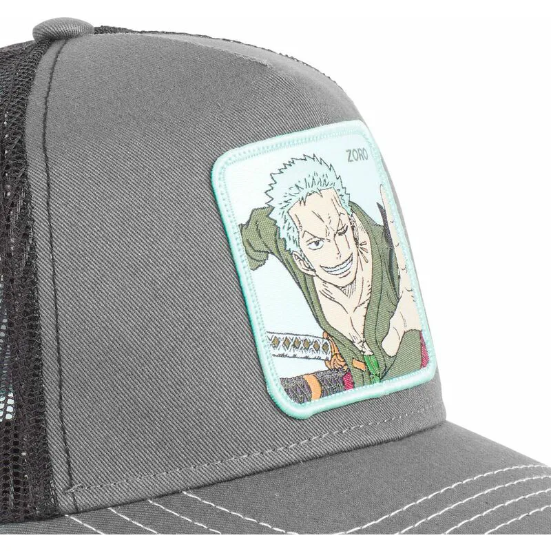 trucker-cap-grau-roronoa-zoro-zor1-one-piece-von-capslab