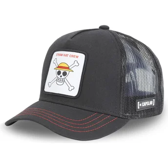 Sort trucker kasket Straw Hat Pirates SKU2 One Piece fra Capslab